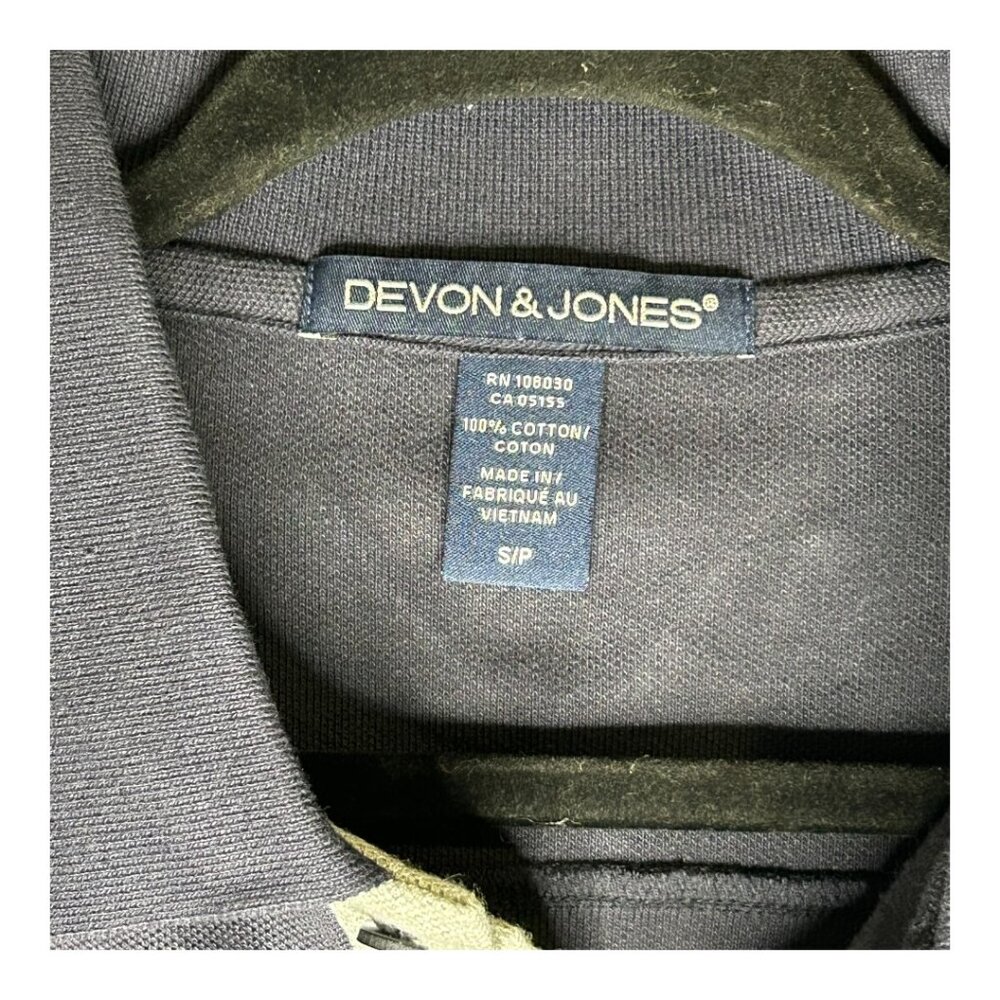 Devon & Jones Mens Sporty Navy Active Golf Polo Shirt Small (NWT) - Picture 4 of 4